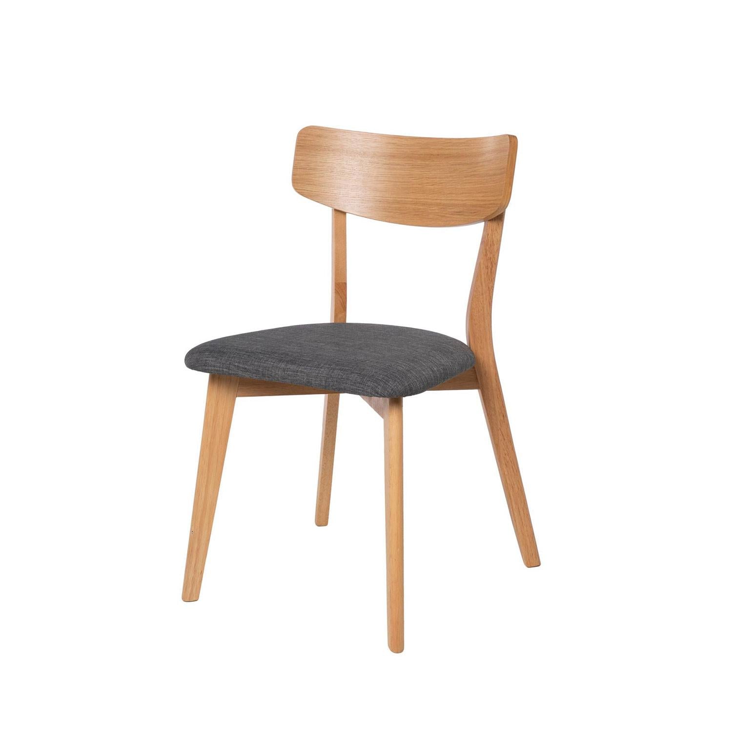 Sedia keira in rovere grigio scuro