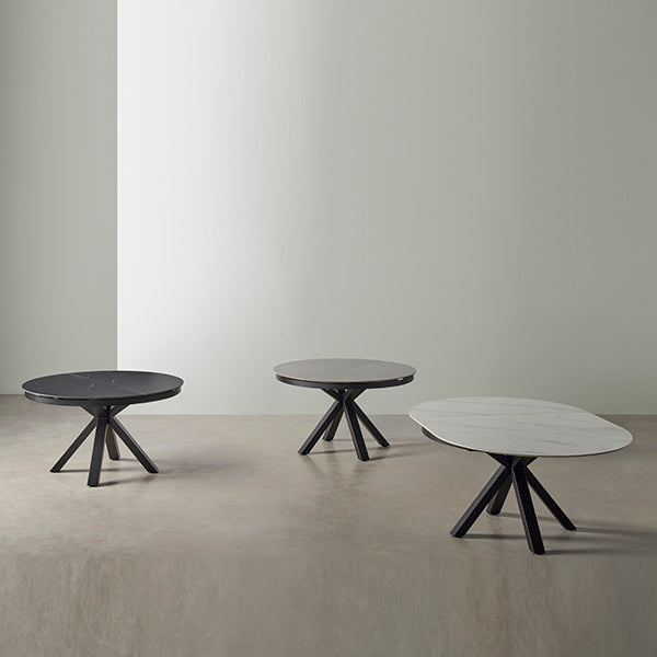 Tavolo zuri 130 rosso. bianco/nero
