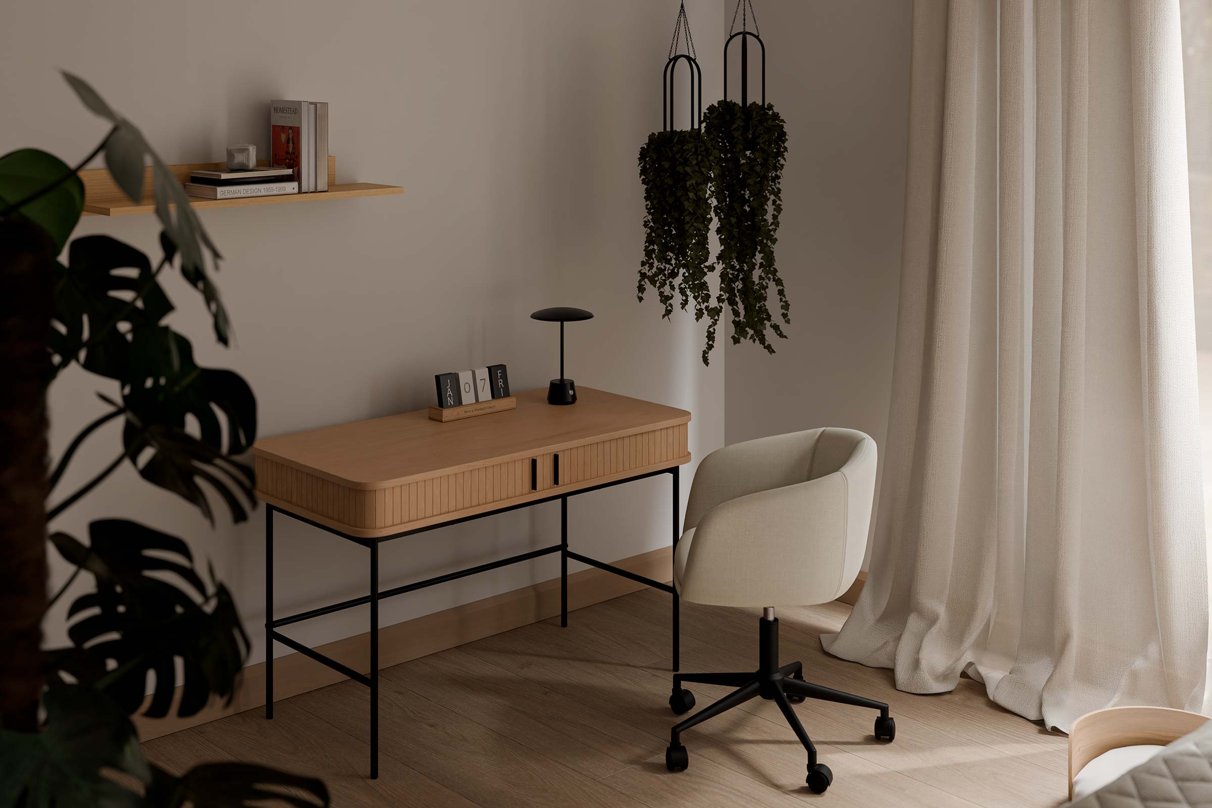 Scrivania in rovere cornell/nero
