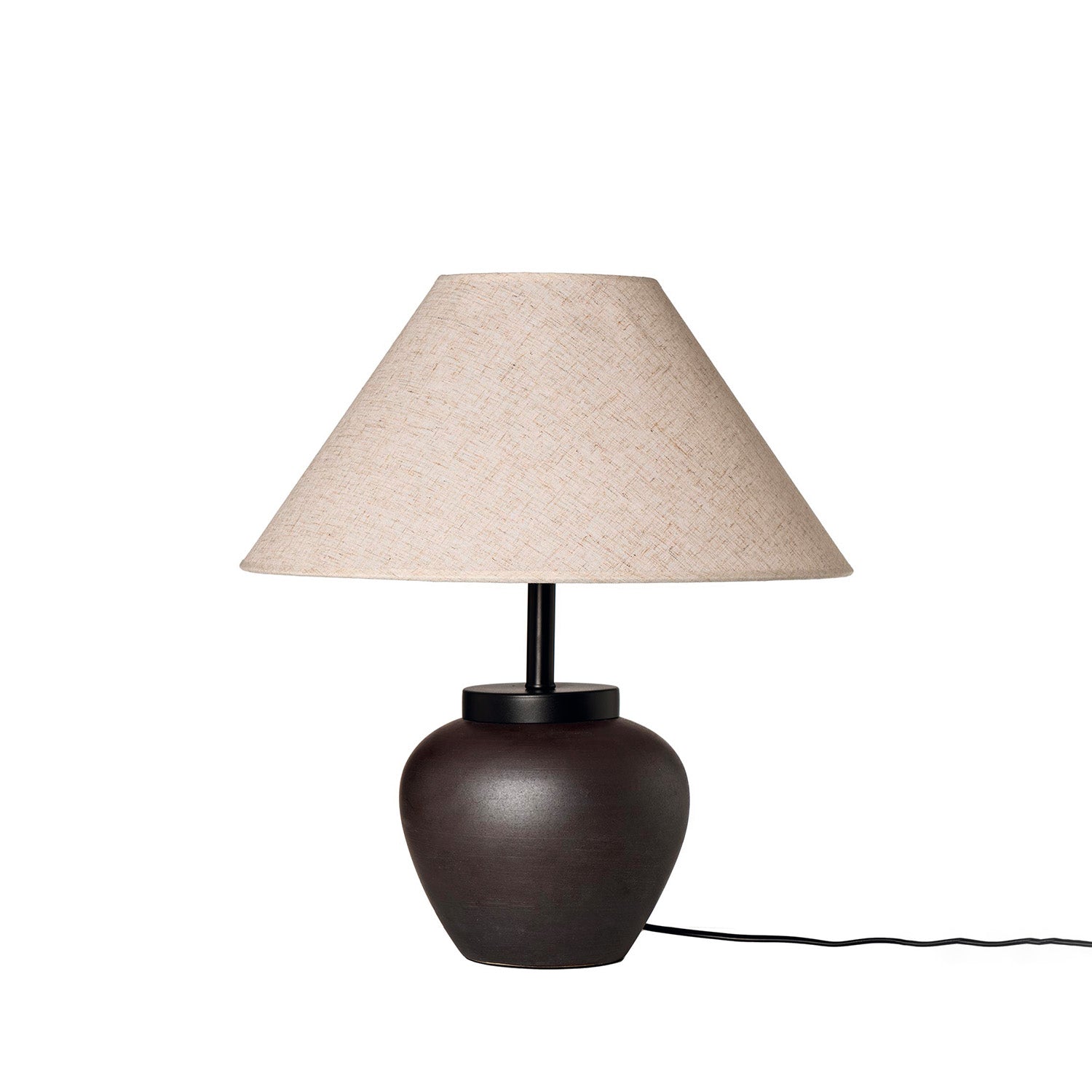 Lampada da tavolo in gesso nero