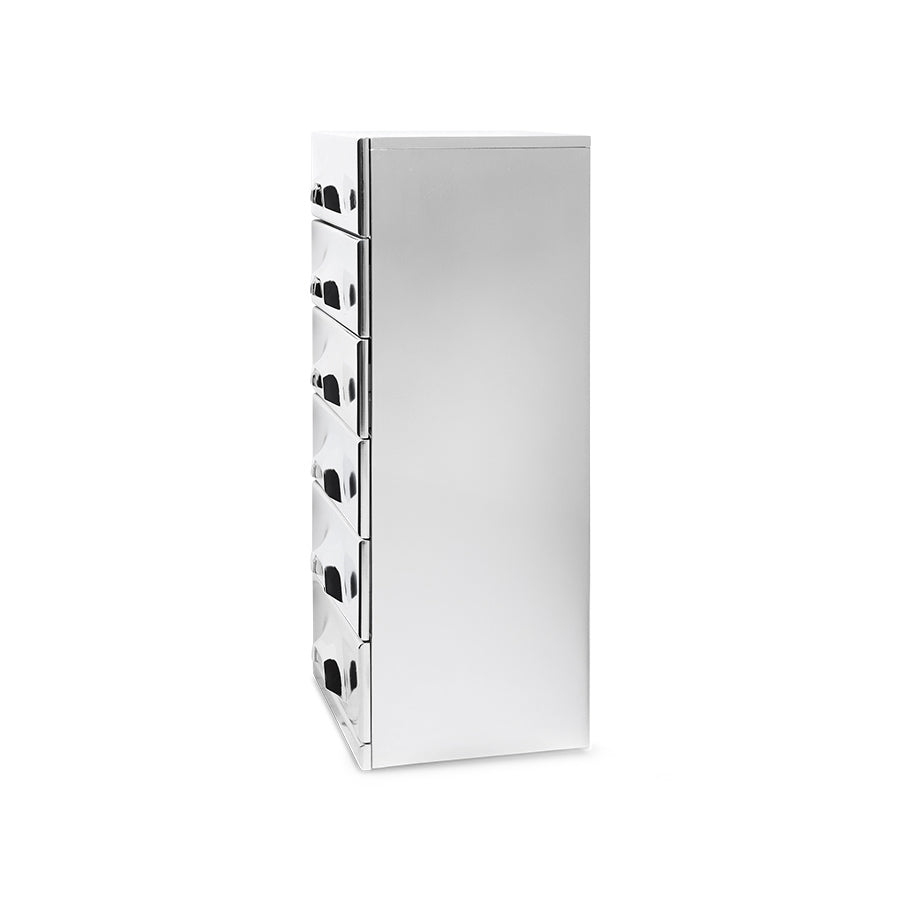 Cassettiera con 6 cassetti, cromata (speciale)