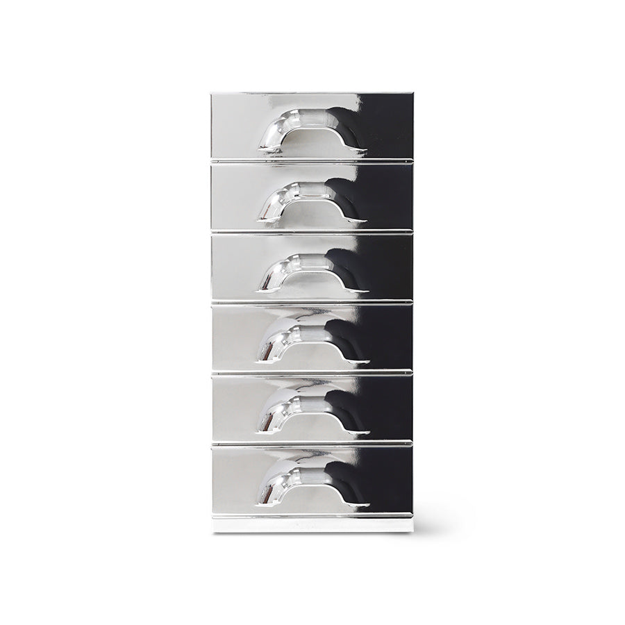 Cassettiera con 6 cassetti, cromata (speciale)