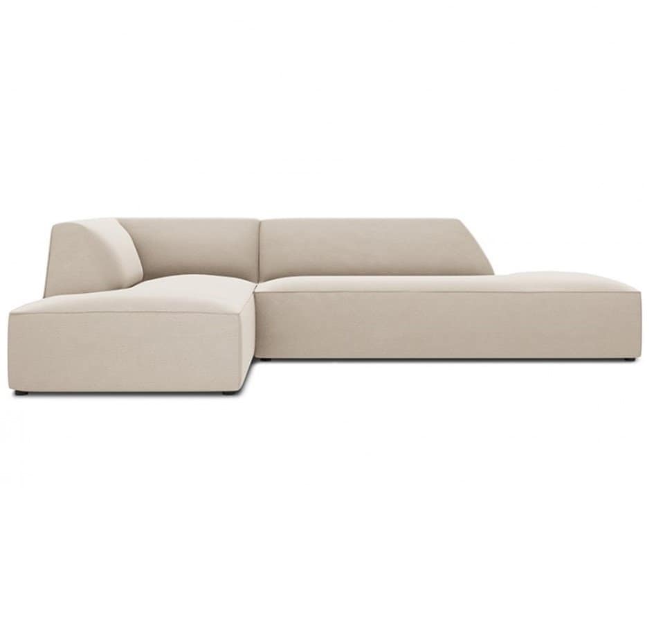 Divano LENNY posti con chaise longue 273x180cm in velluto o