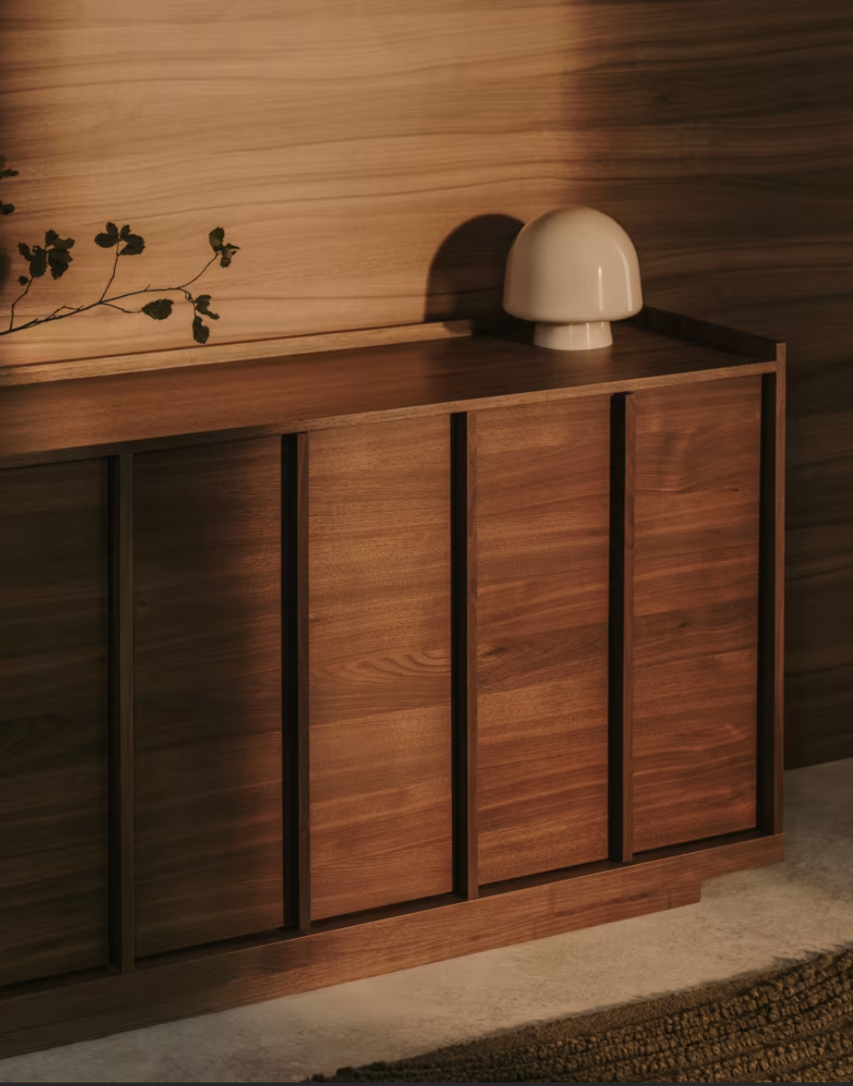 Buffet Onix en placage de noyer avec finition foncée 200 x 80 cm FSC Mix Credit
