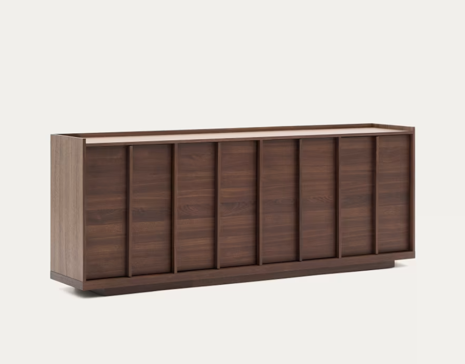 Credenza Onix di impiallacciatura in noce con finitura scura 200 x 80 cm FSC Mix Credit