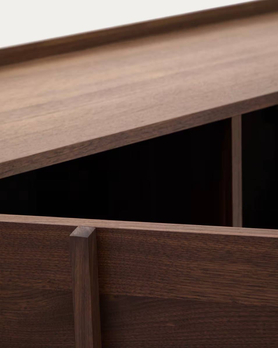 Credenza Onix di impiallacciatura in noce con finitura scura 200 x 80 cm FSC Mix Credit