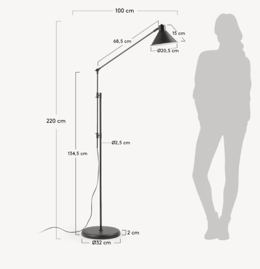 Dione black floor lamp