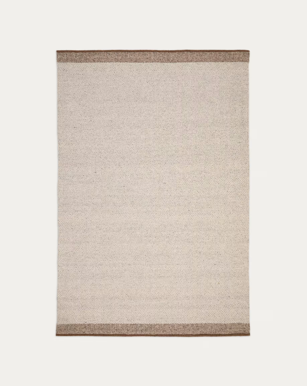 Tappeto Nifelia jacquard in lana beige