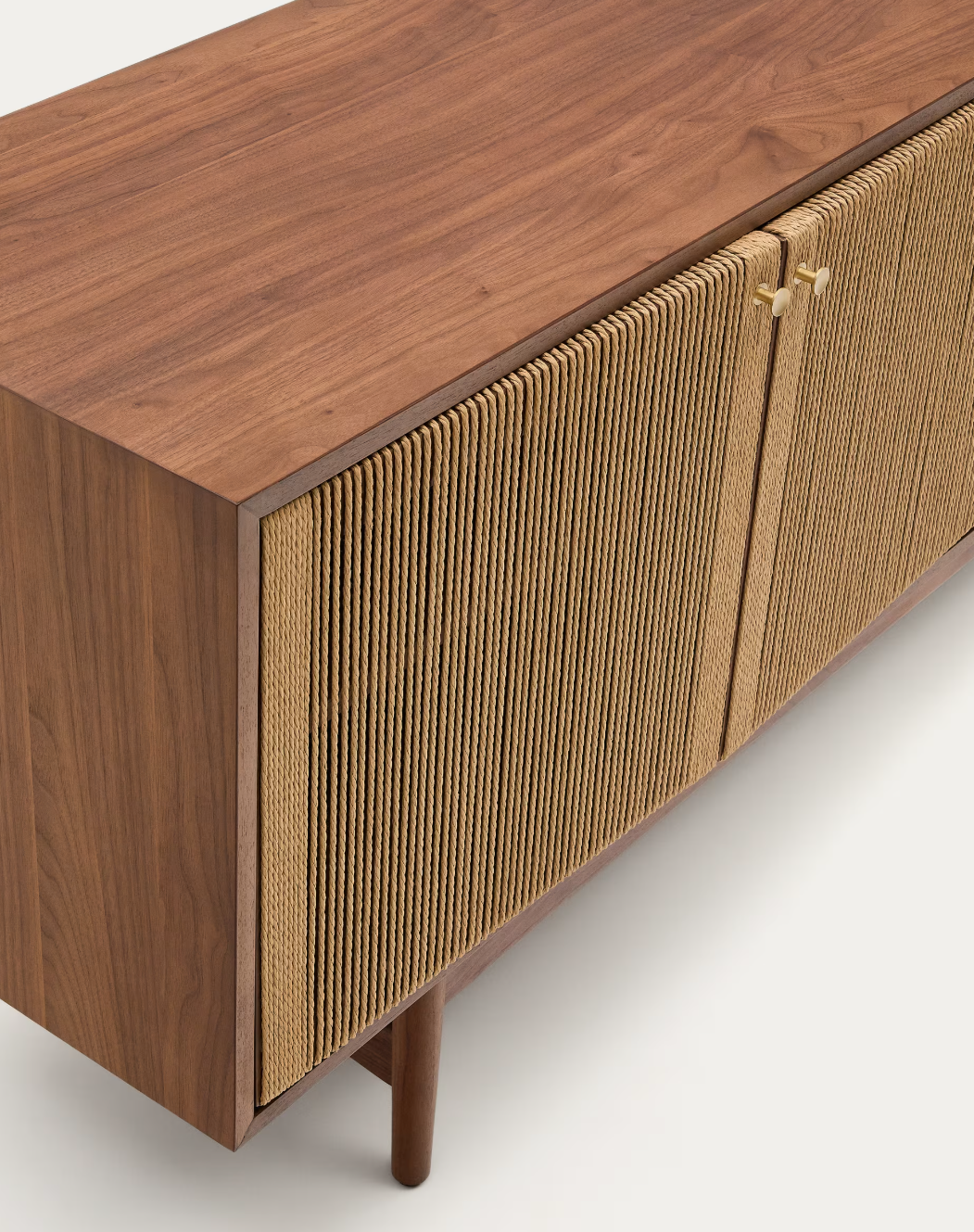 Credenza Elan 2 ante 2 cassetti impiallacciatura e legno massello noce corda 180x73cm FSC Mix Credit