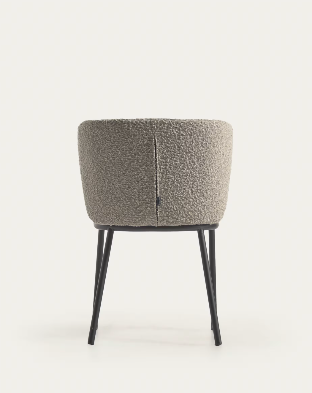 Sedia Ciselia in shearling grigio chiaro e gambe in acciaio con finitura nera FSC Mix Credit