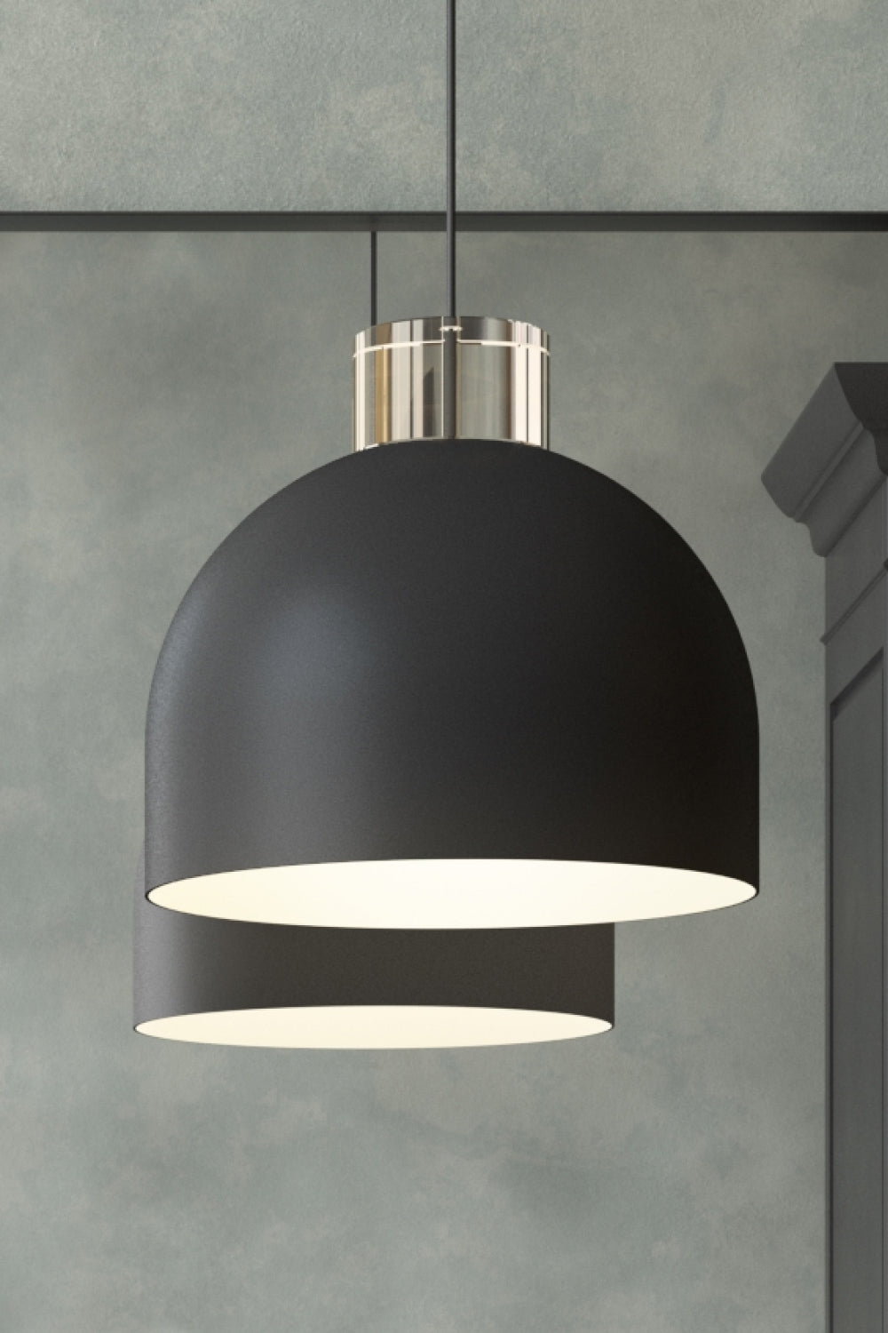 Lampada rotonda LUCEO - Nero/Trasparente - AYTM - Ø28xA25,5 CM