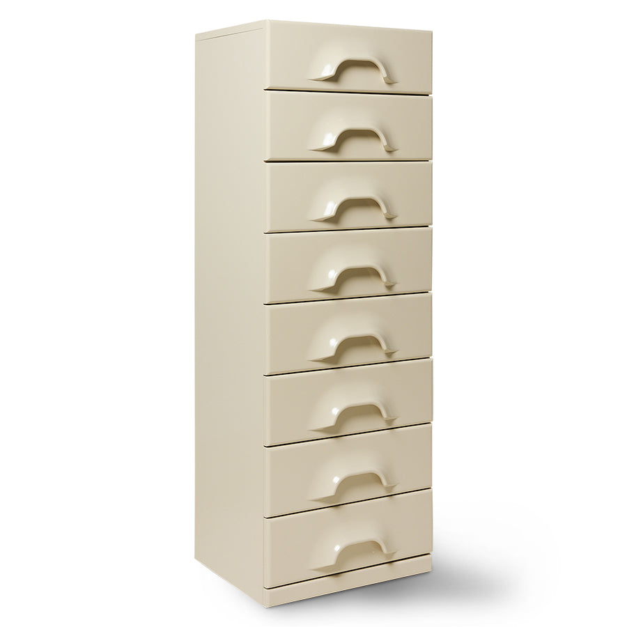 Cassettiera con 8 cassetti, crema