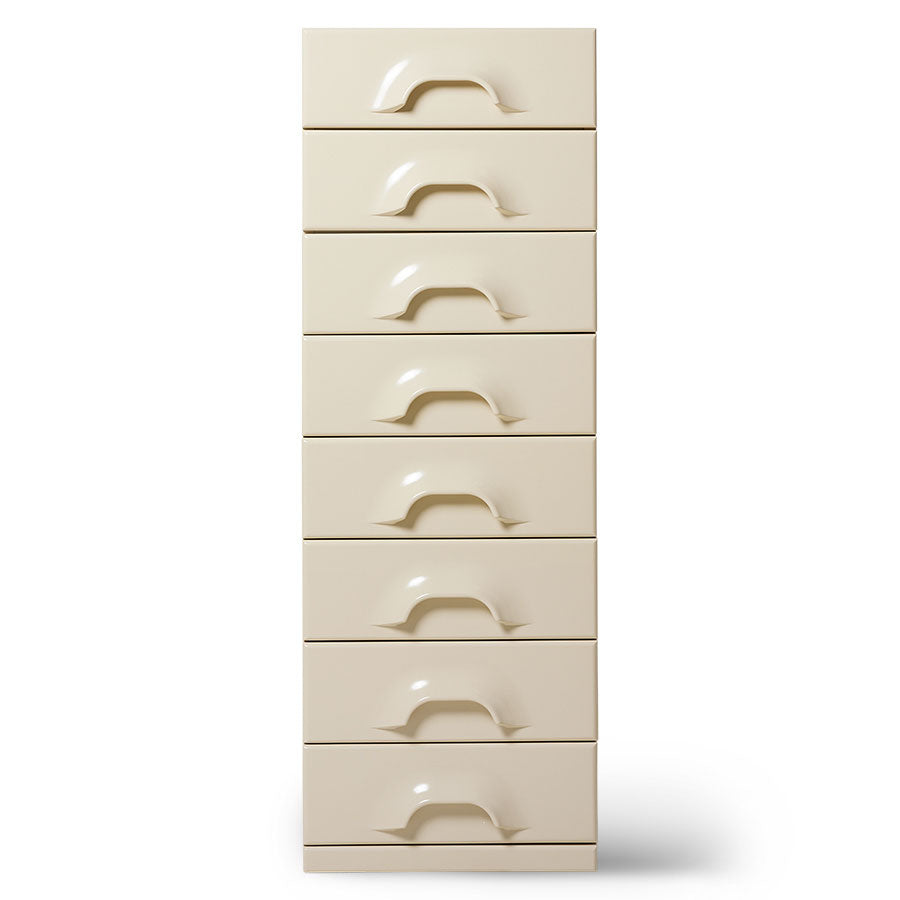 Cassettiera con 8 cassetti, crema