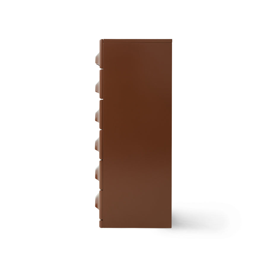 Cassettiera con 6 cassetti, cioccolato