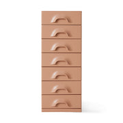 Cassettiera con 7 cassetti, arrossata