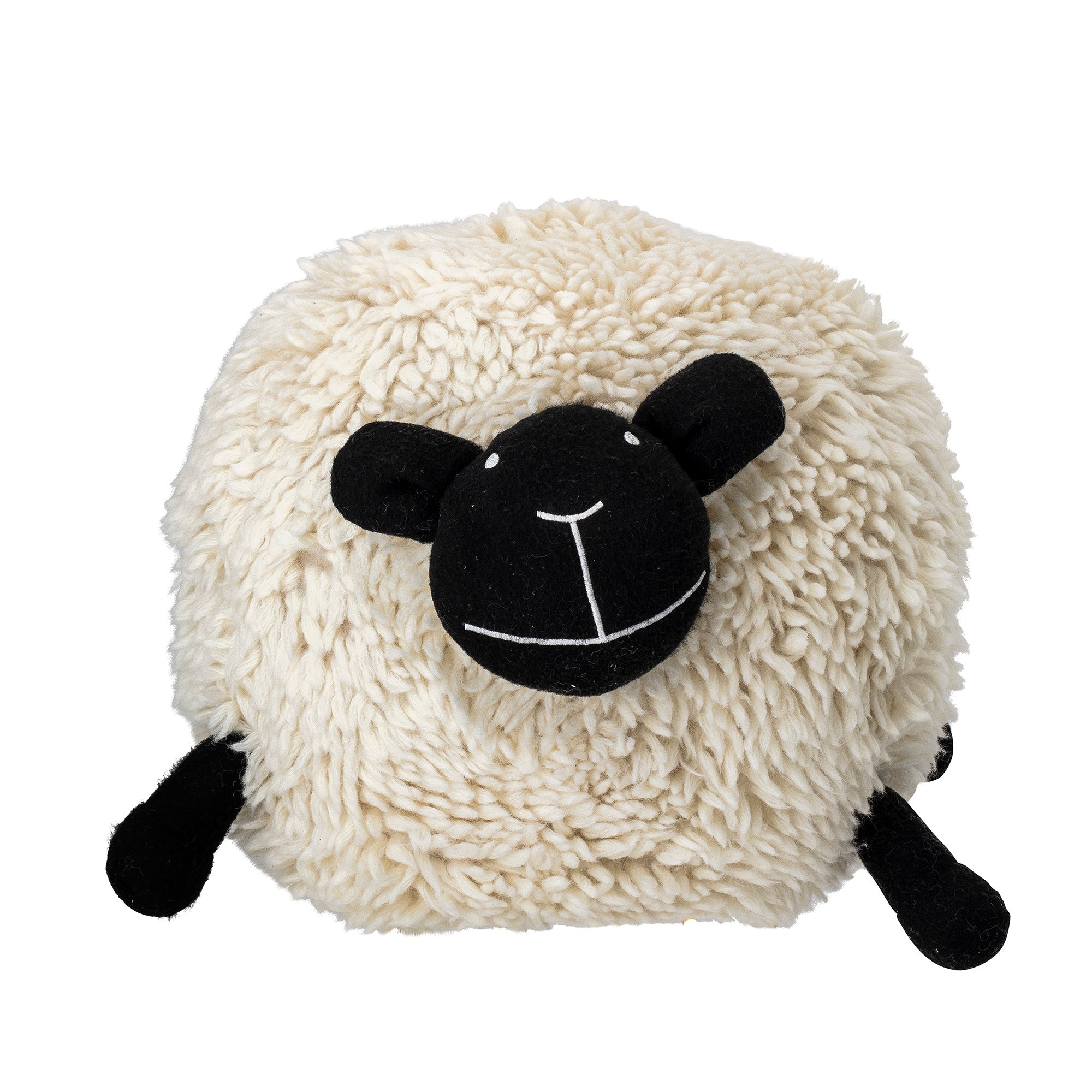 Pouf Elander, Bianco, Lana