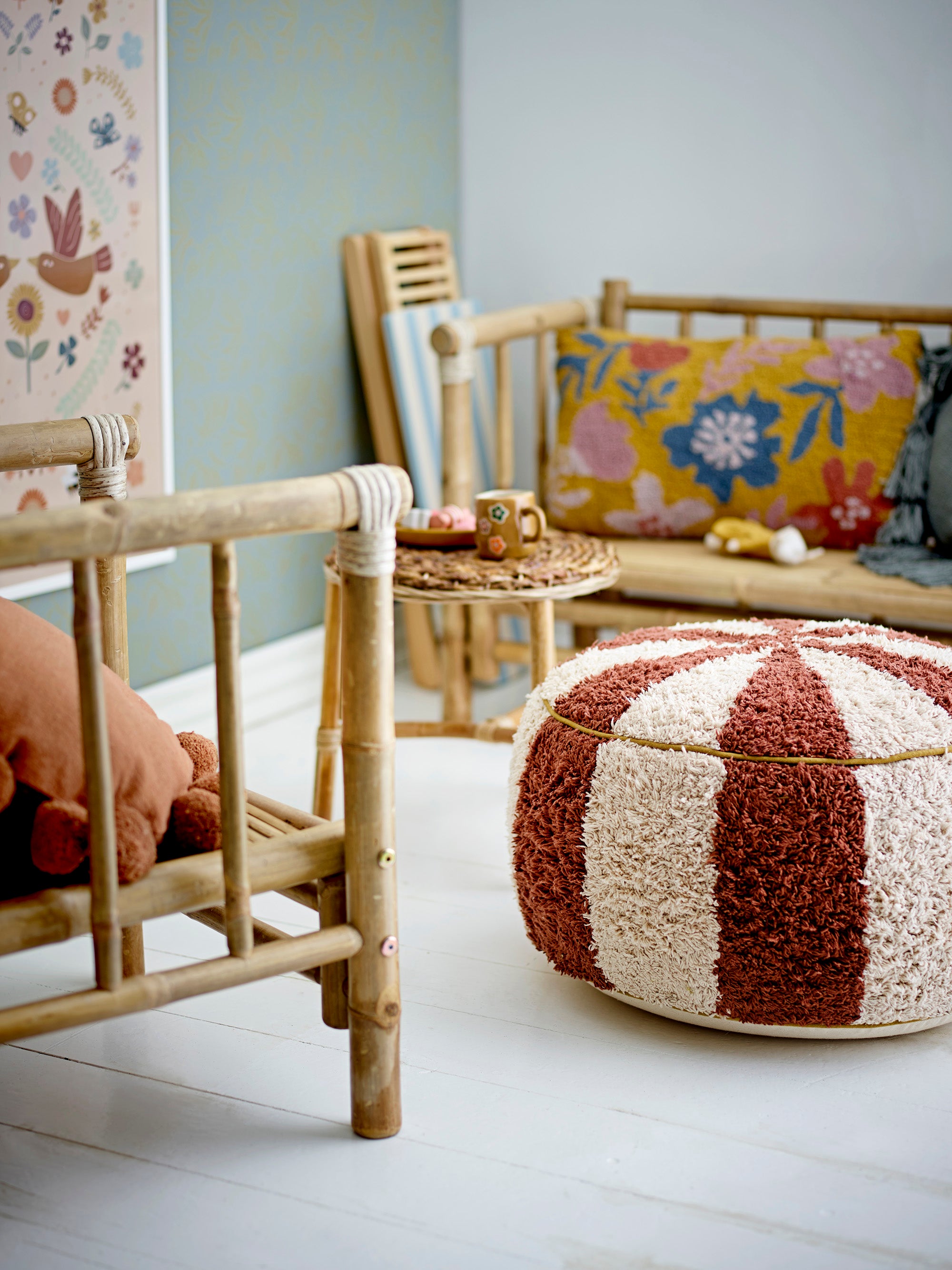 Pouf Charoline, Marrone, Cotone