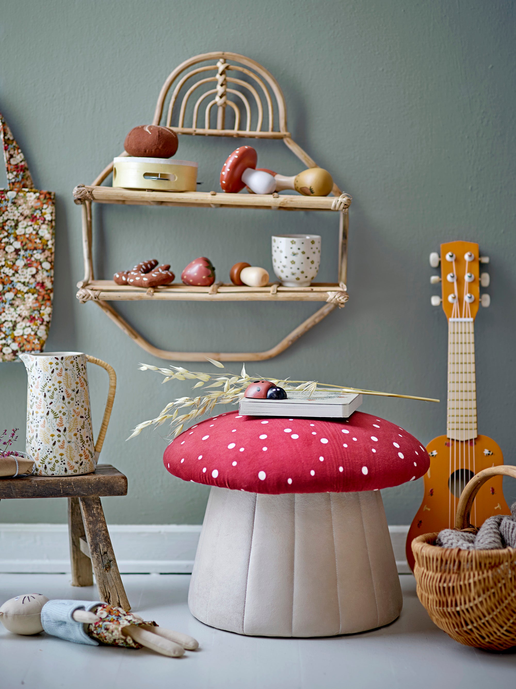Pouf Lue, Rosso, Poliestere