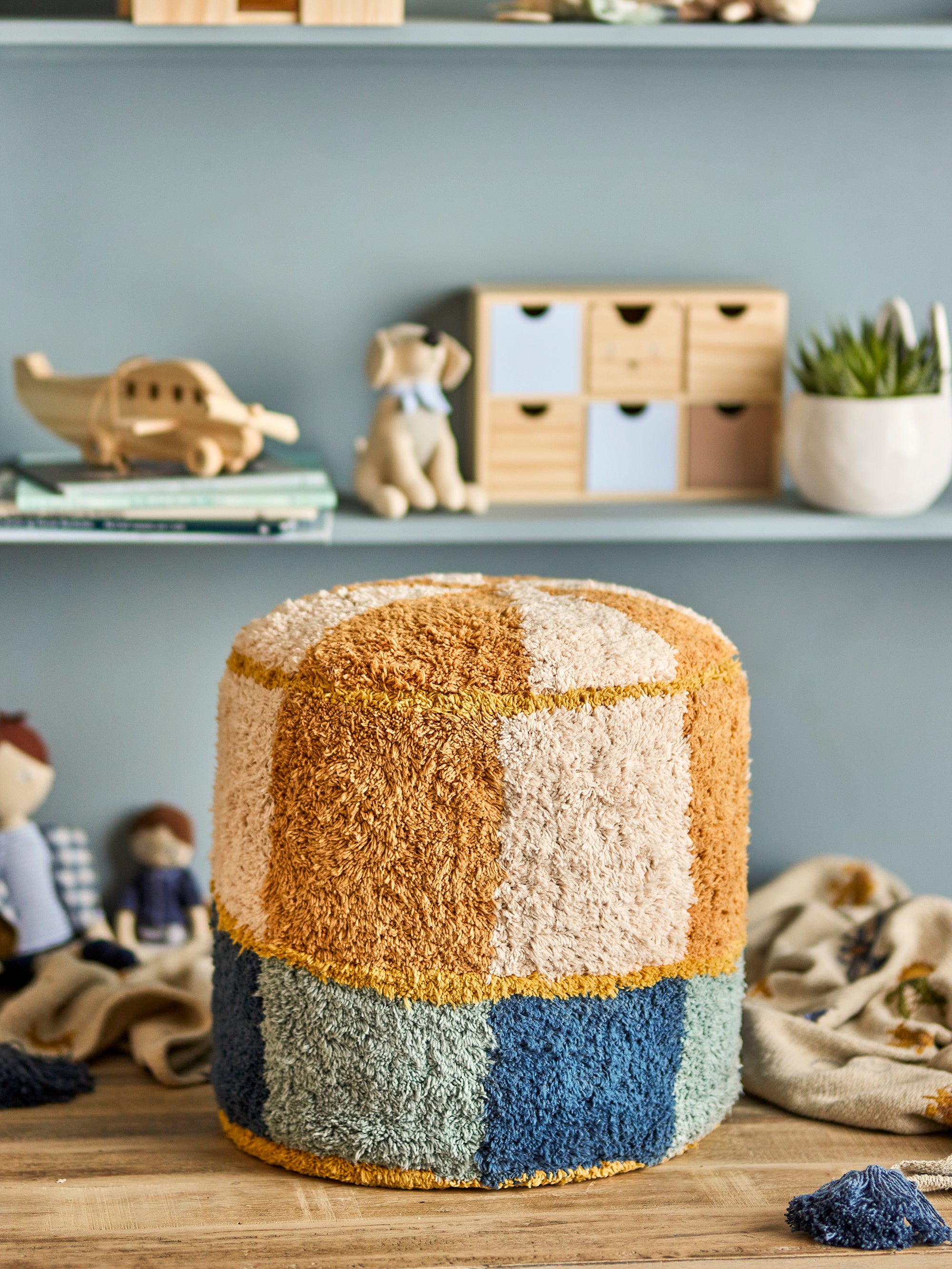Pouf Kio, Blu, Cotone