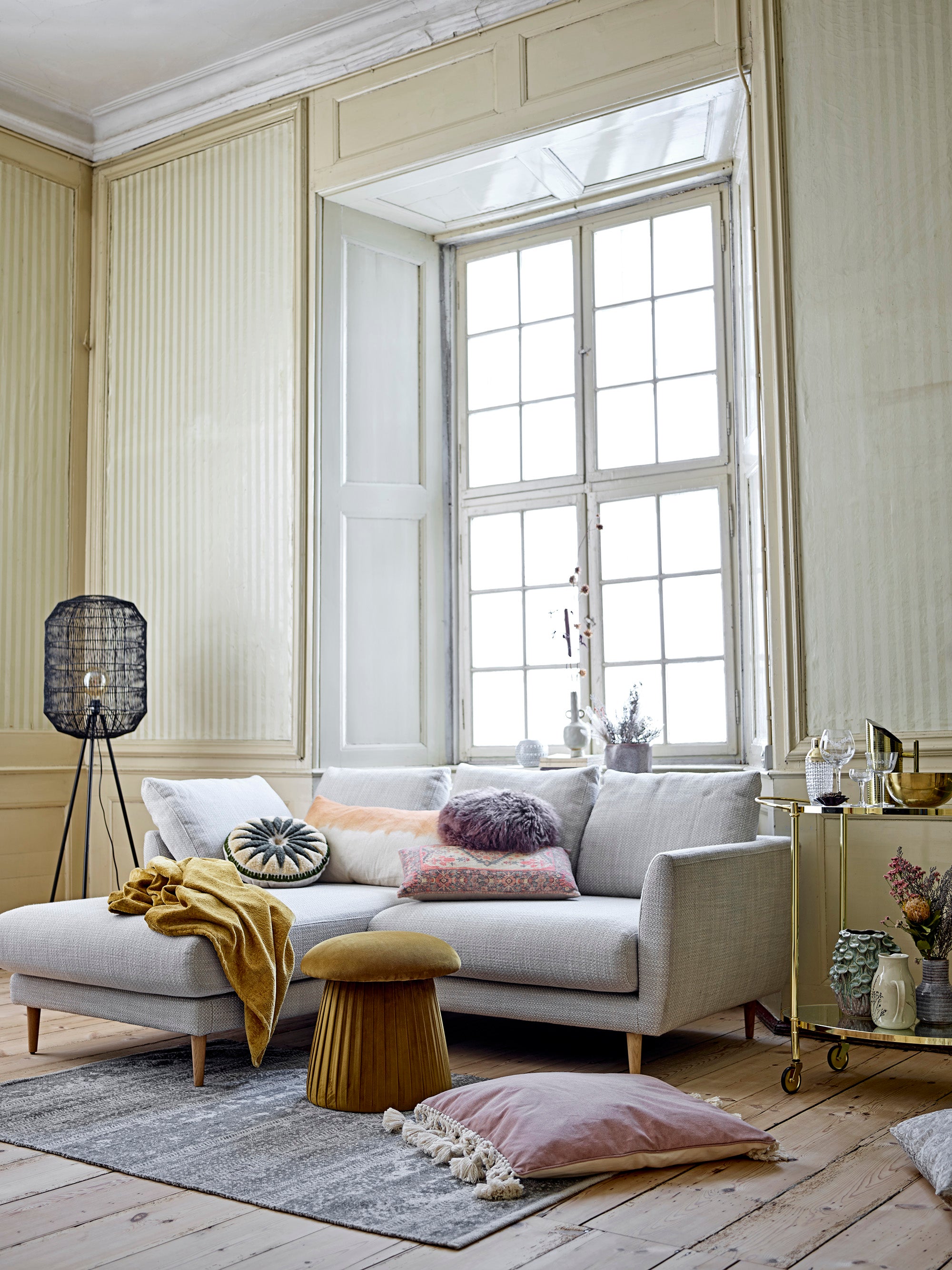 Pouf Roberta, Marrone, Poliestere