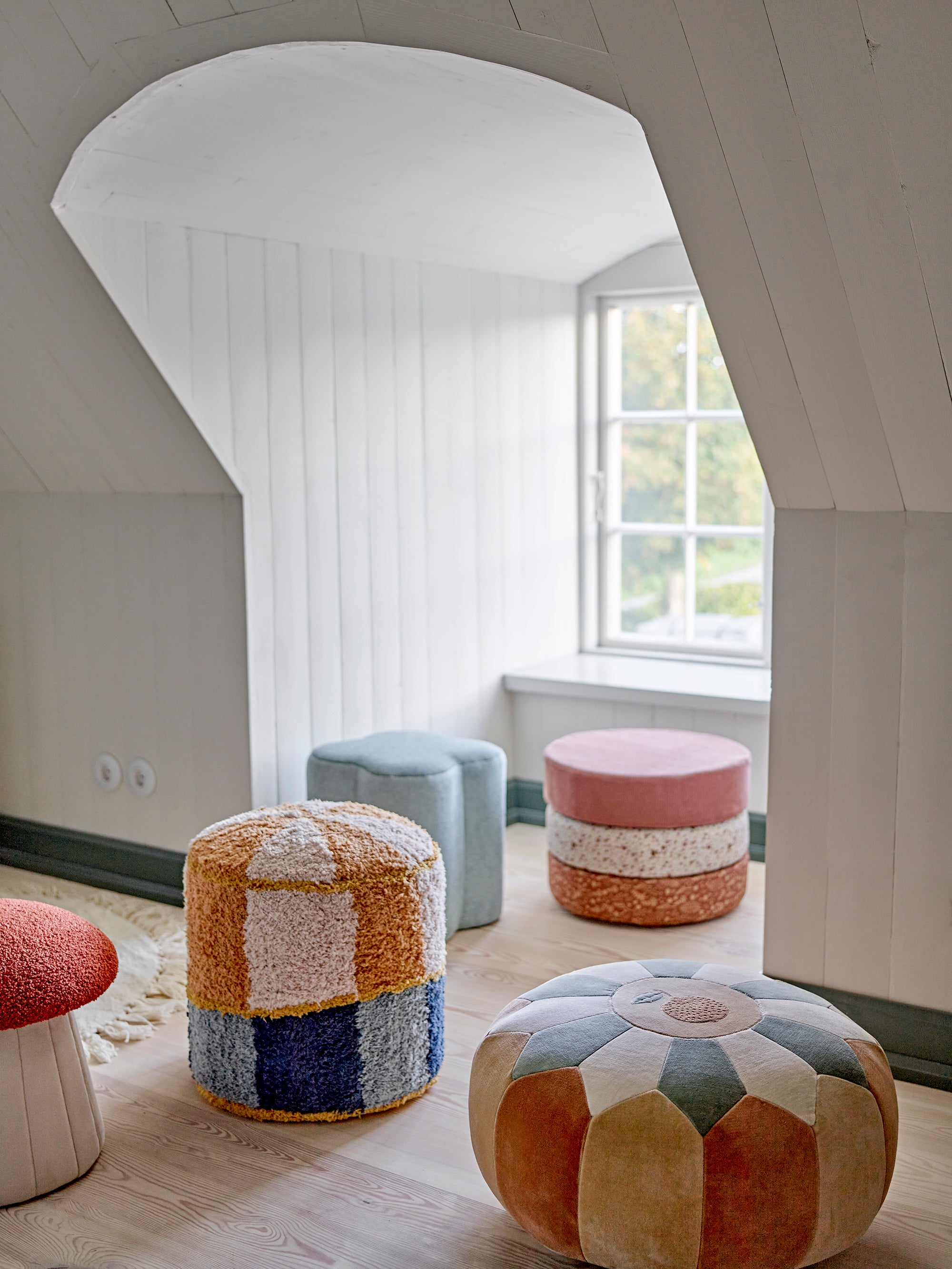Pouf Jo, Marrone, Cotone