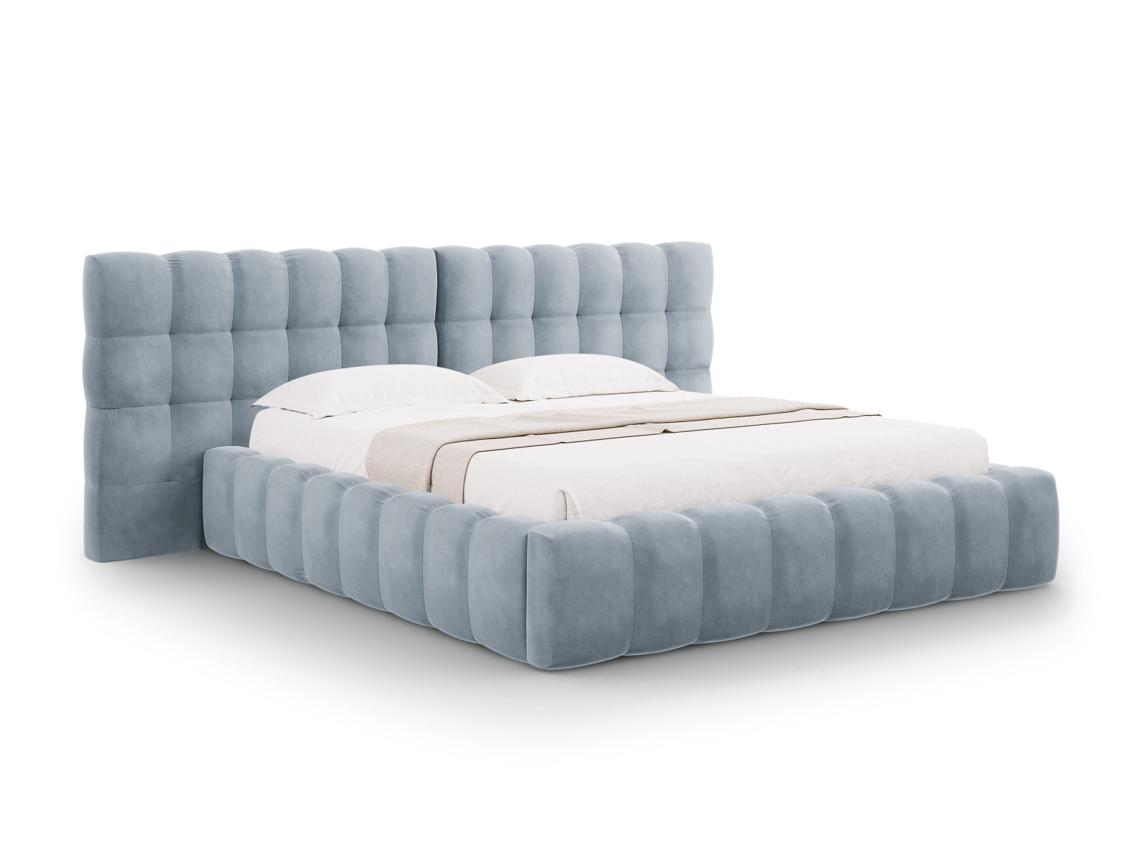 Letto contenitore con testiera doppia, "Mamaia", 230x300x100