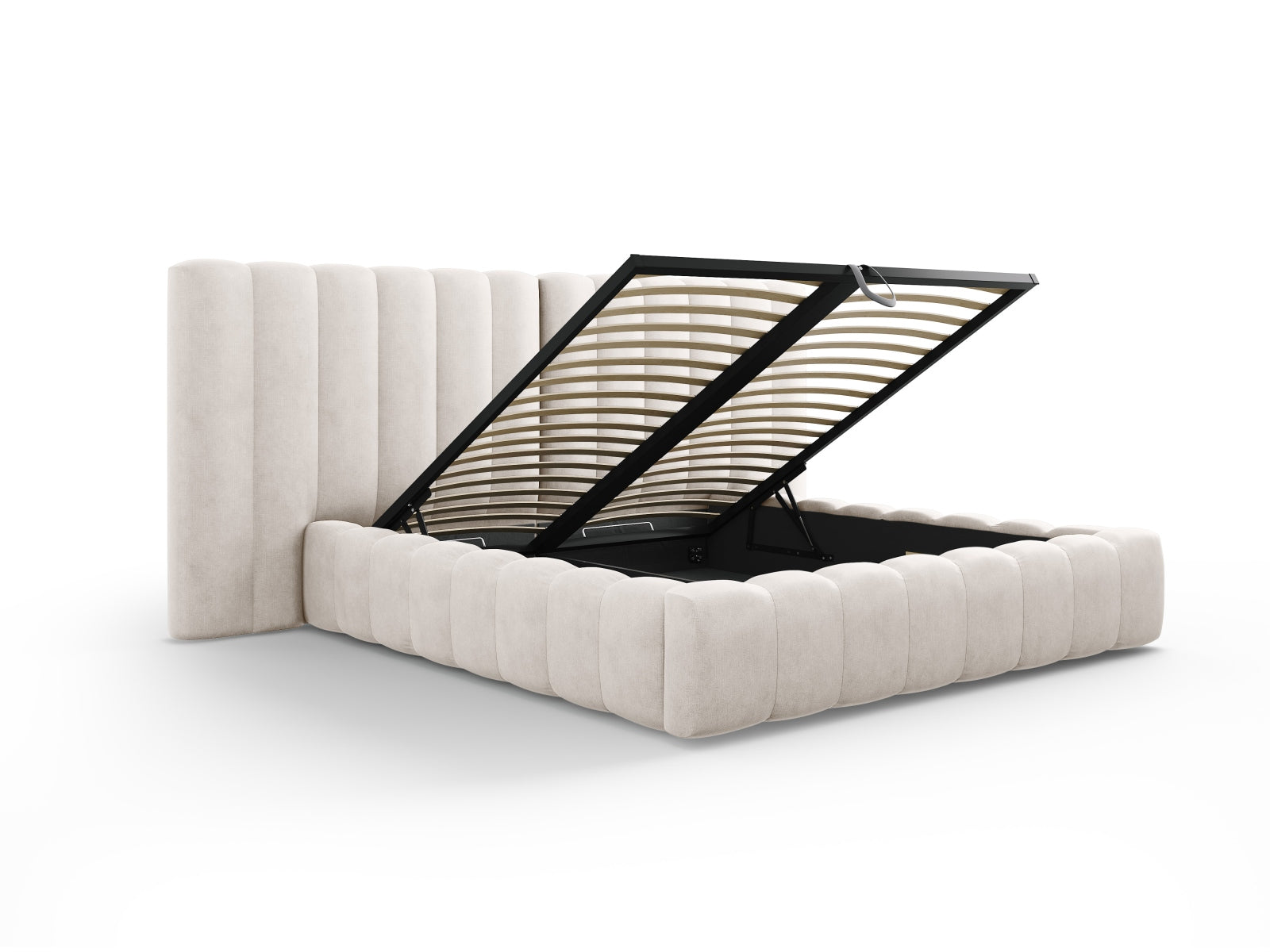 Letto contenitore con testiera doppia, "Kelp", 230x250x100