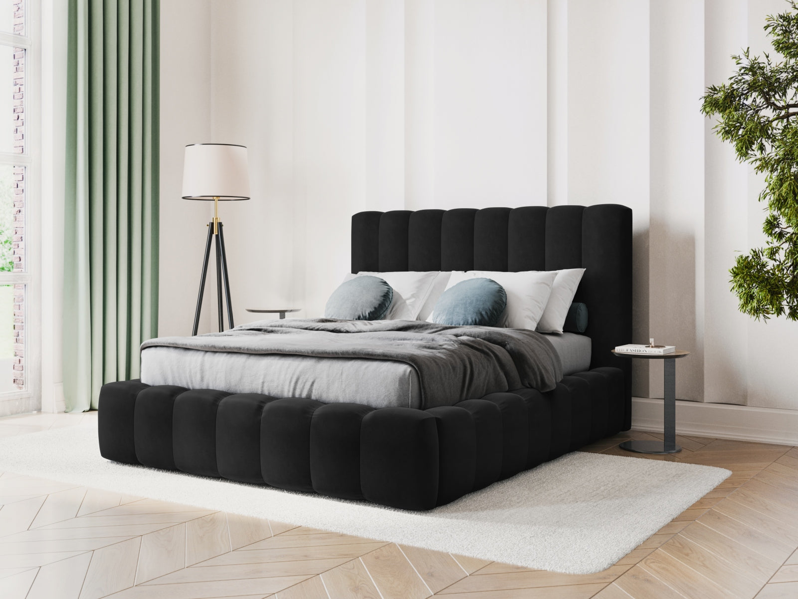 Letto contenitore con testiera, "Kelp", 230x205x125