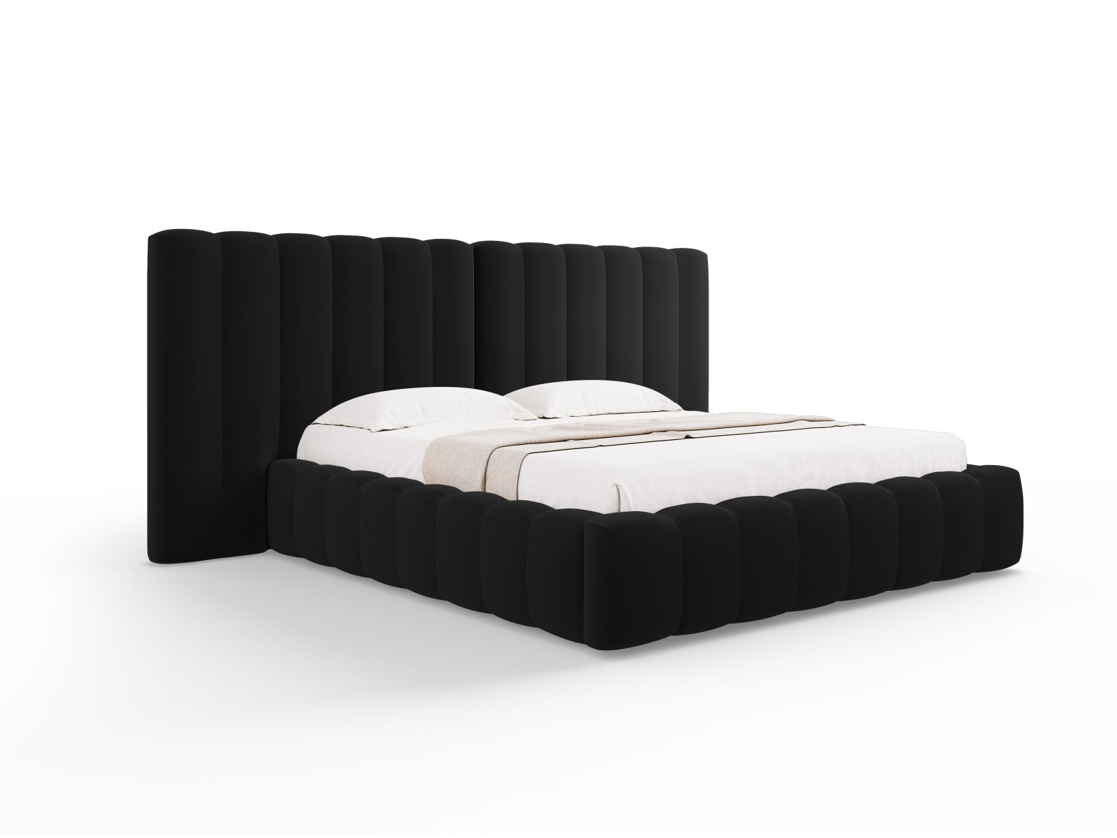 Letto contenitore con testiera doppia, "Kelp", 230x350x100