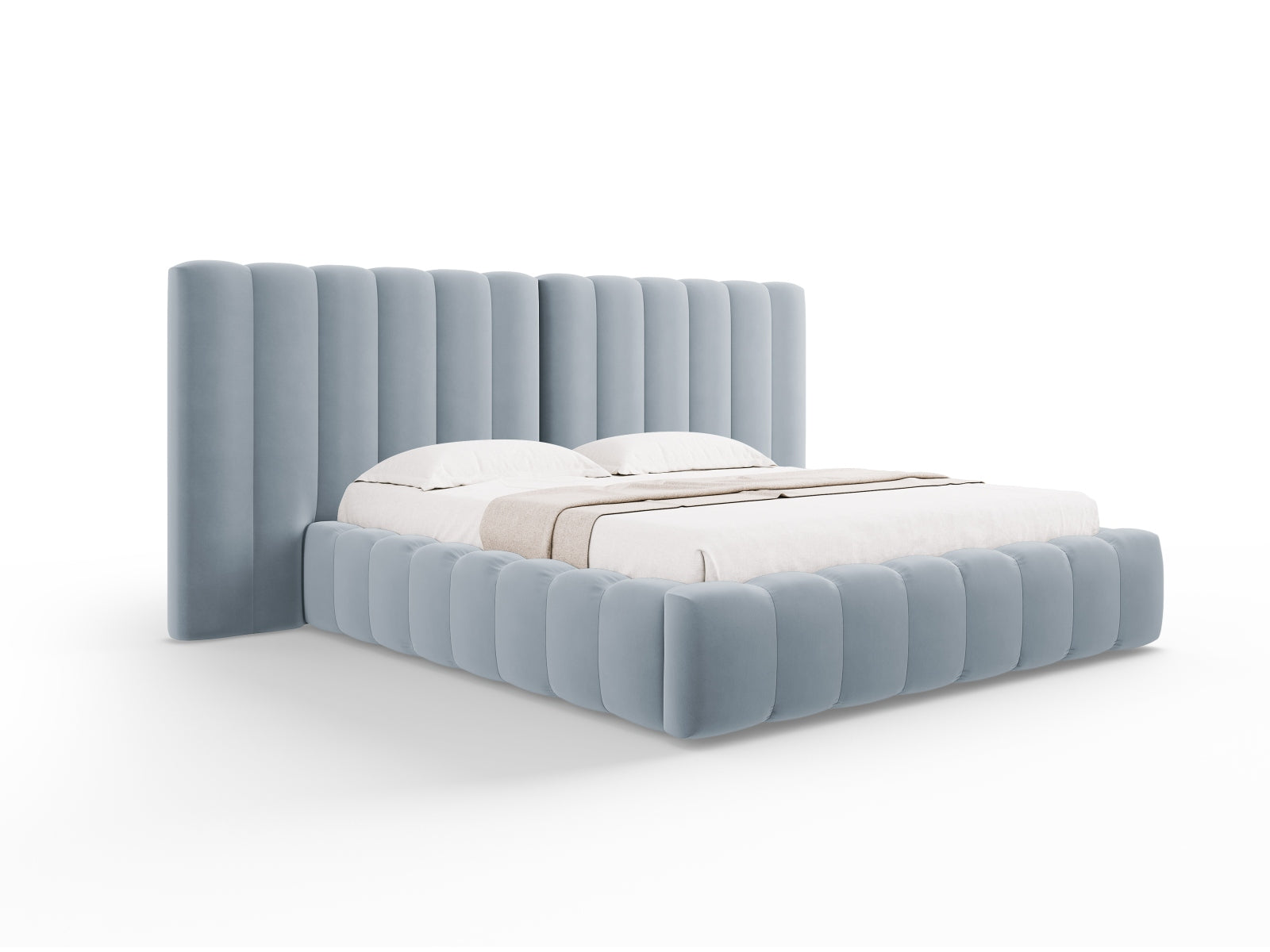 Letto contenitore con testiera doppia, "Kelp", 230x200x100