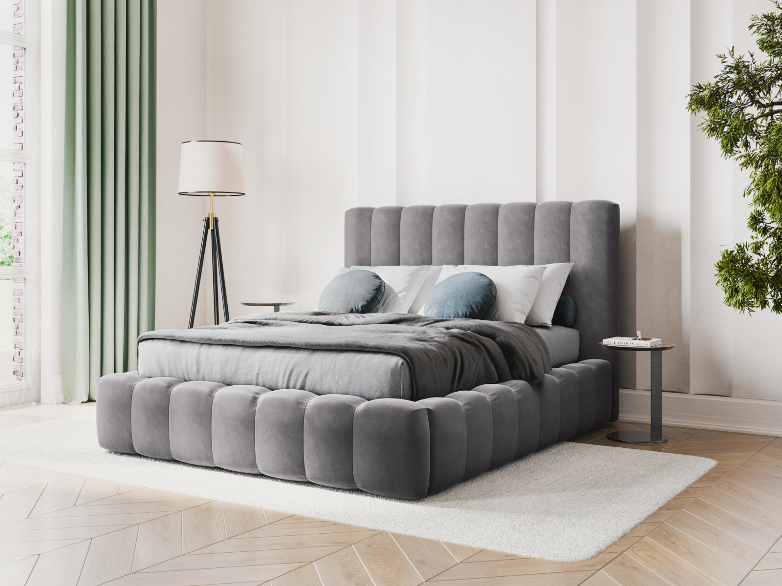Letto contenitore con testiera, "Kelp", 230x205x125