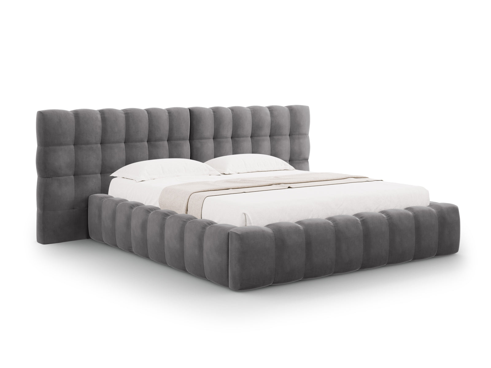 Letto contenitore con testiera doppia, "Mamaia", 230x300x100