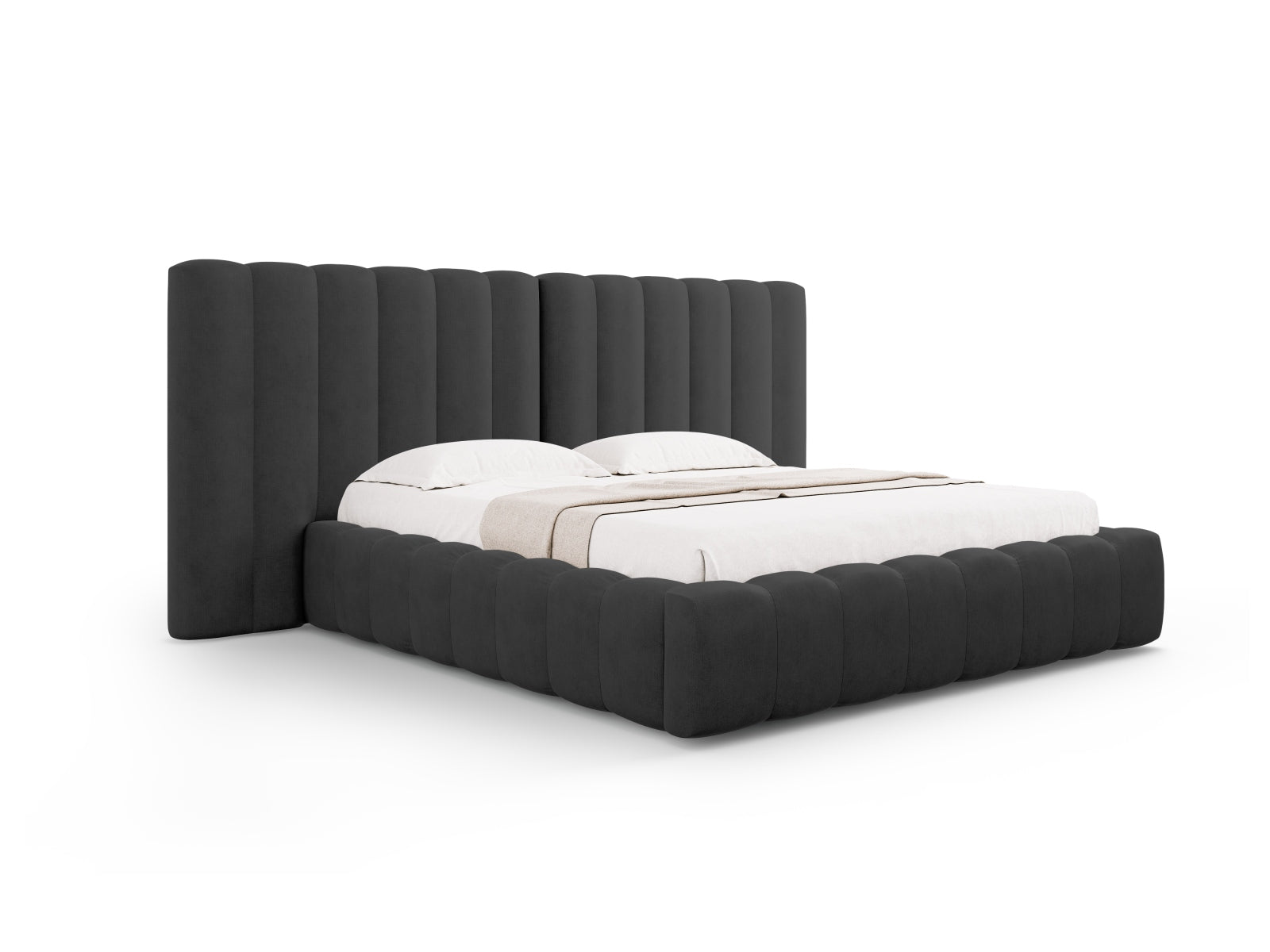 Letto contenitore con testiera doppia, "Kelp", 230x350x100