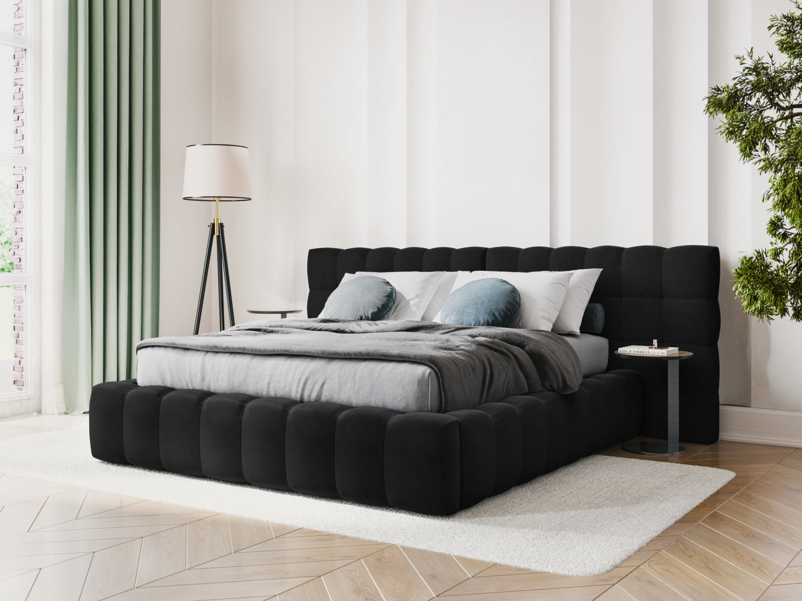 Letto contenitore con testiera doppia, "Mamaia", 230x350x100