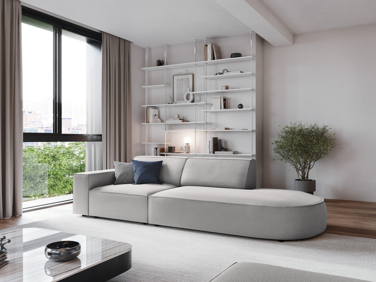 Divano, "Jodie", 3 Posti, 262x102x70, arrotondato