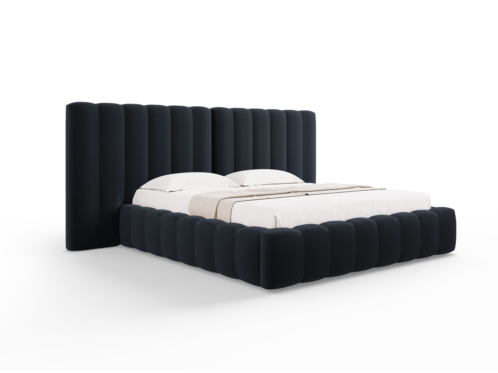 Letto contenitore con testiera doppia, "Kelp", 230x350x100