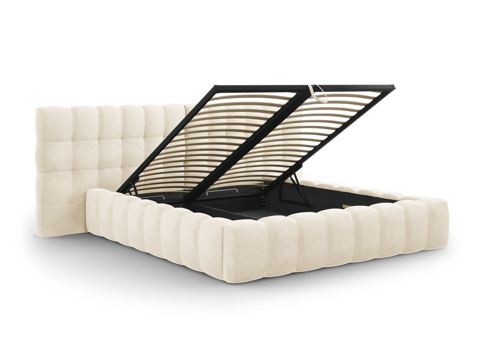 Letto contenitore con testiera doppia, "Mamaia", 230x200x100