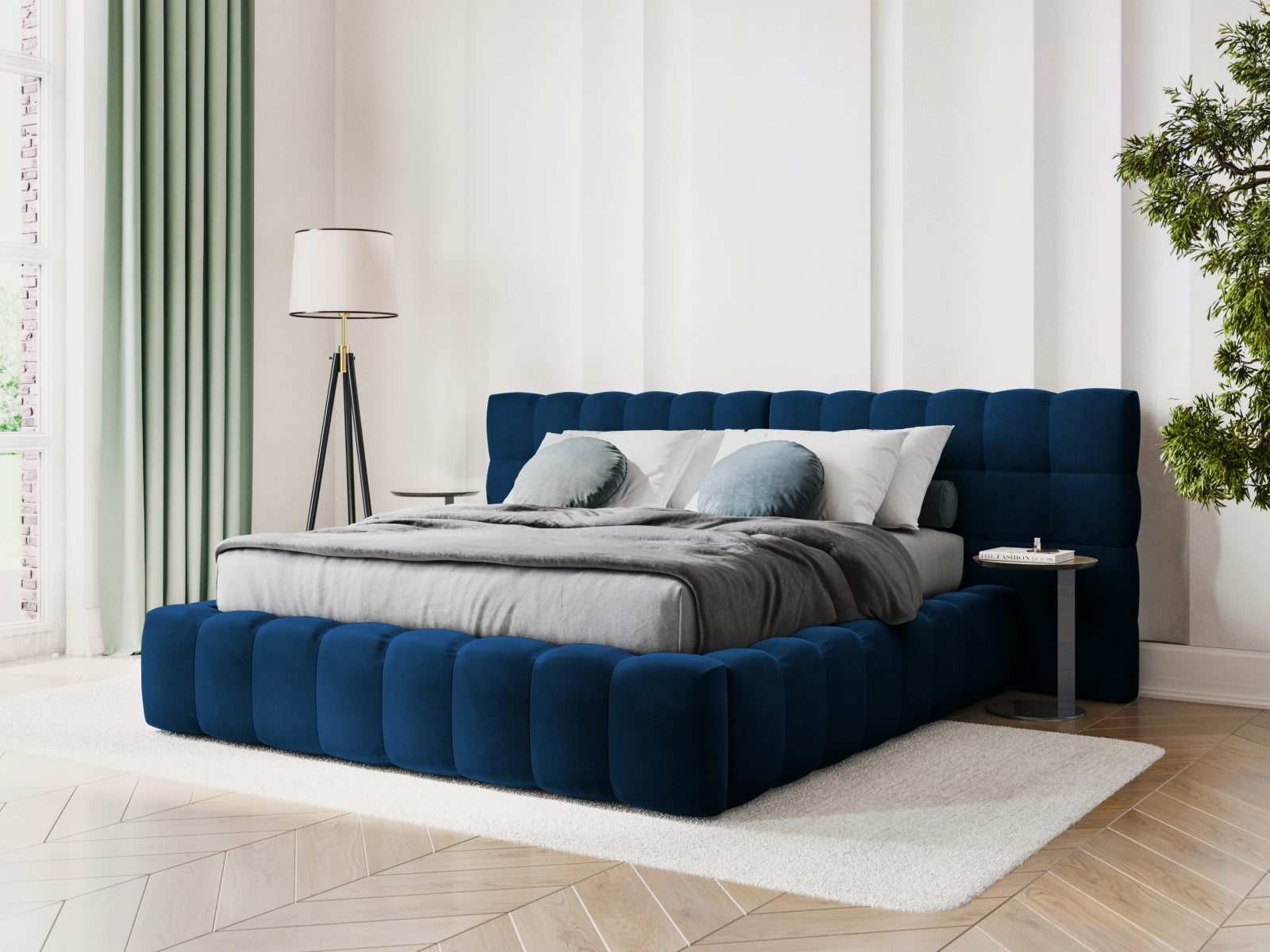 Letto contenitore con testiera doppia, "Mamaia", 230x350x100