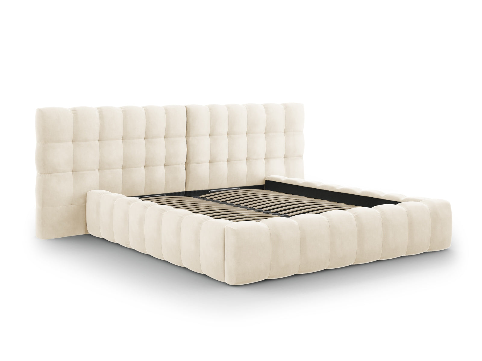 Letto contenitore con testiera doppia, "Mamaia", 230x300x100