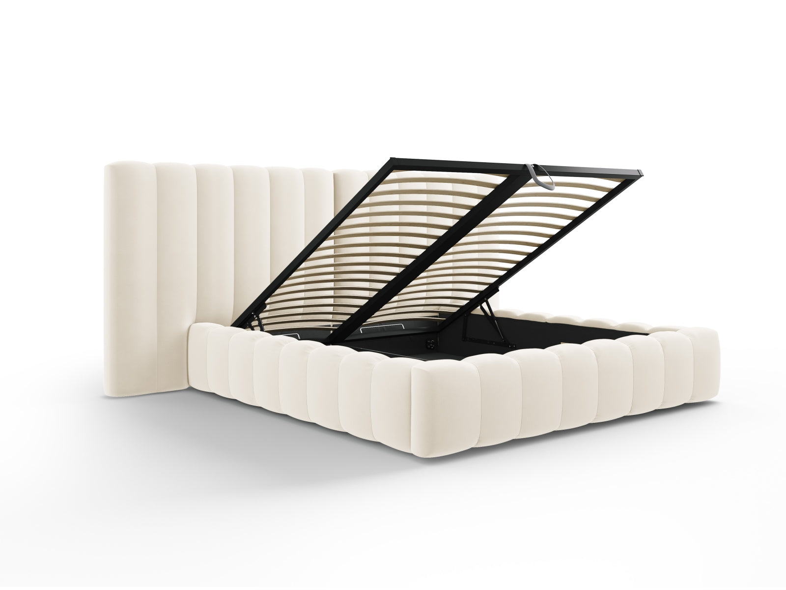 Letto contenitore con testiera doppia, "Kelp", 230x300x100