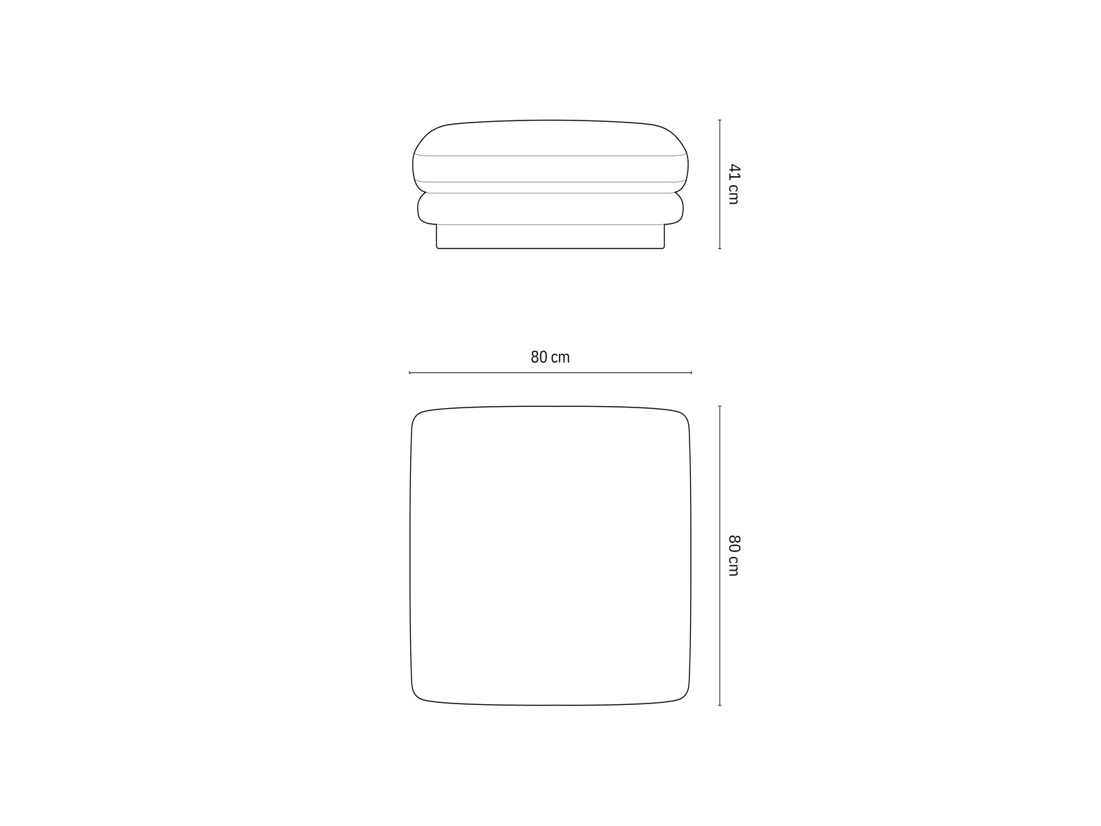 Pouf, "Torino", 1 Posto, 80x80x41