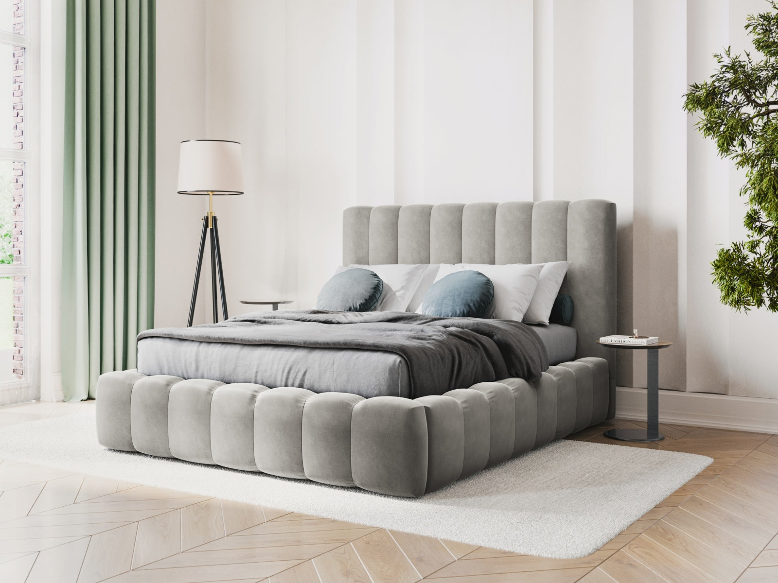 Letto contenitore con testiera, "Kelp", 230x205x125