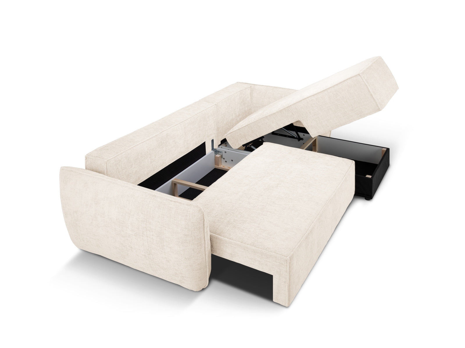 Divano angolare con funzione letto e box, "Kaelle", 4 posti, 252x165x87