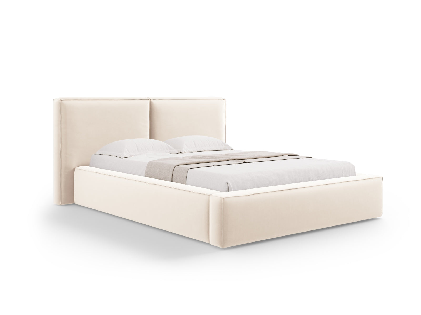 Letto contenitore con testiera doppia, "Jodie", 228x194x97,5