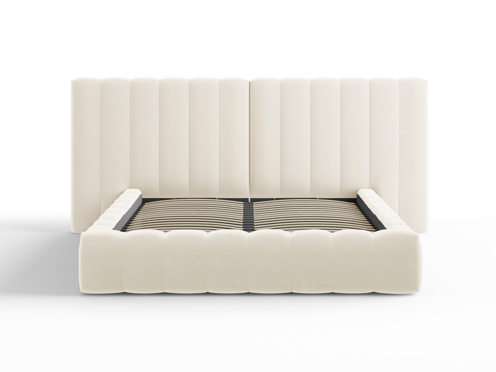 Letto contenitore con testiera doppia, "Kelp", 230x300x100