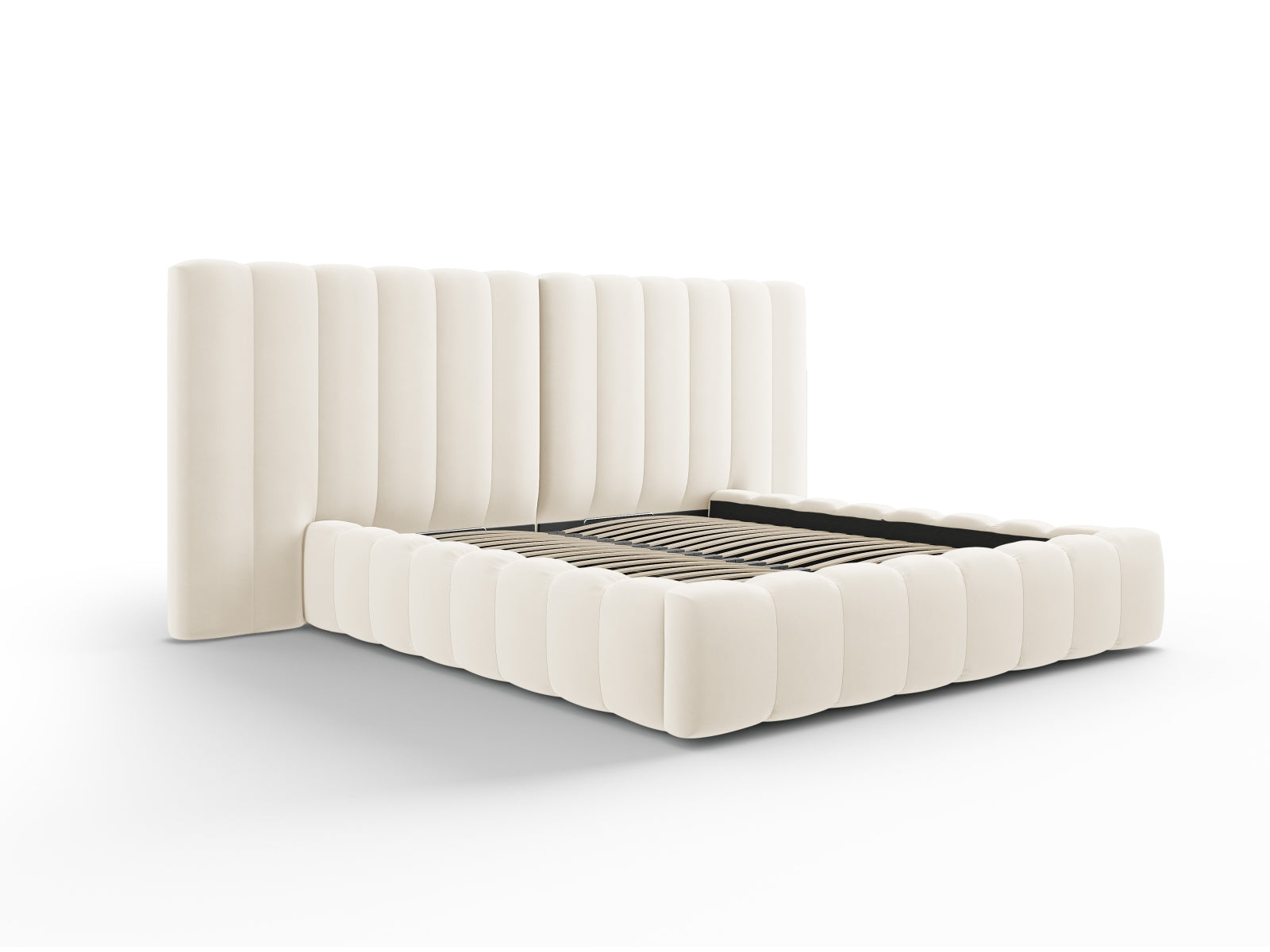 Letto contenitore con testiera doppia, "Kelp", 230x350x100