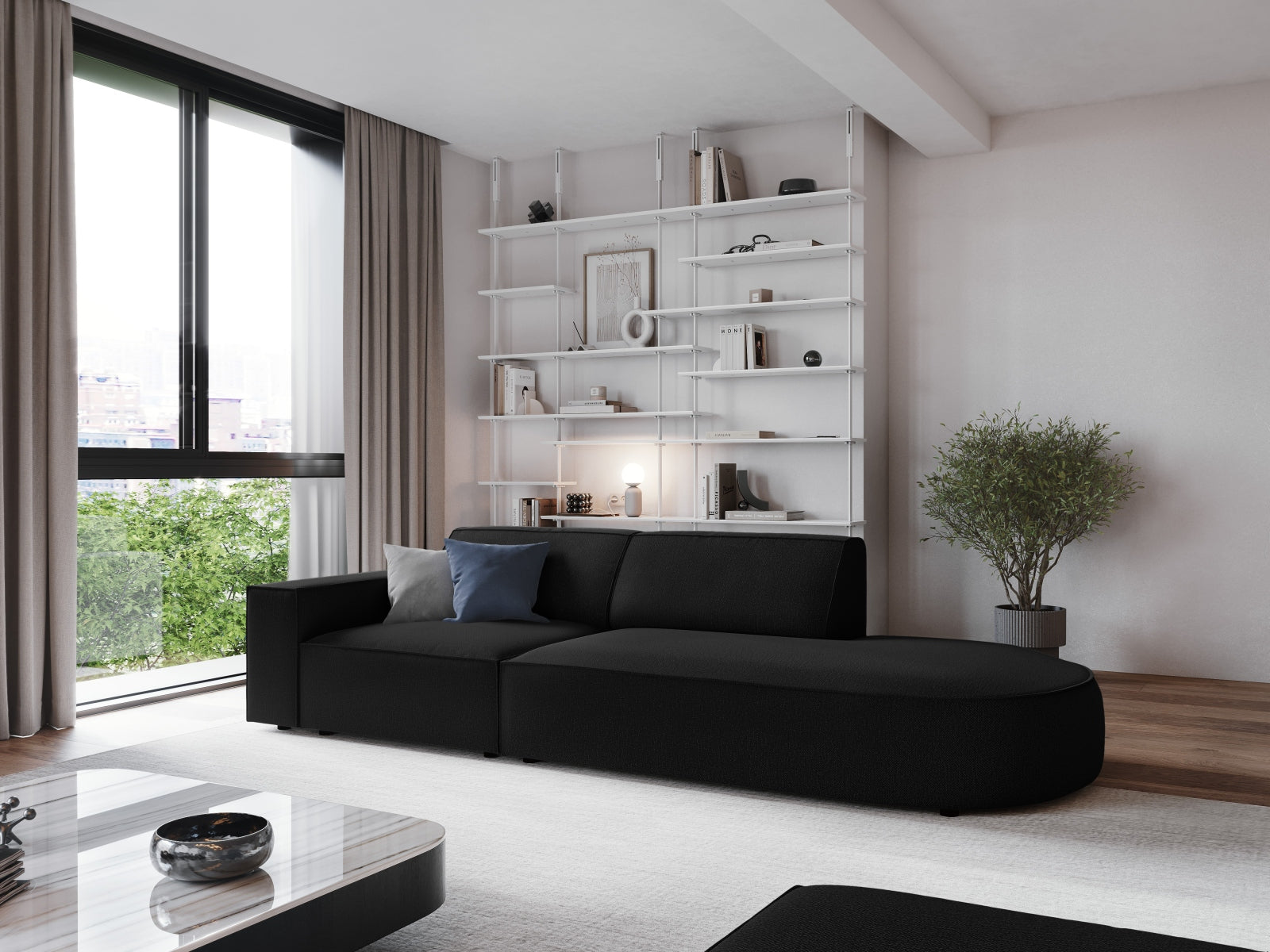Divano, "Jodie", 3 Posti, 262x102x70, arrotondato