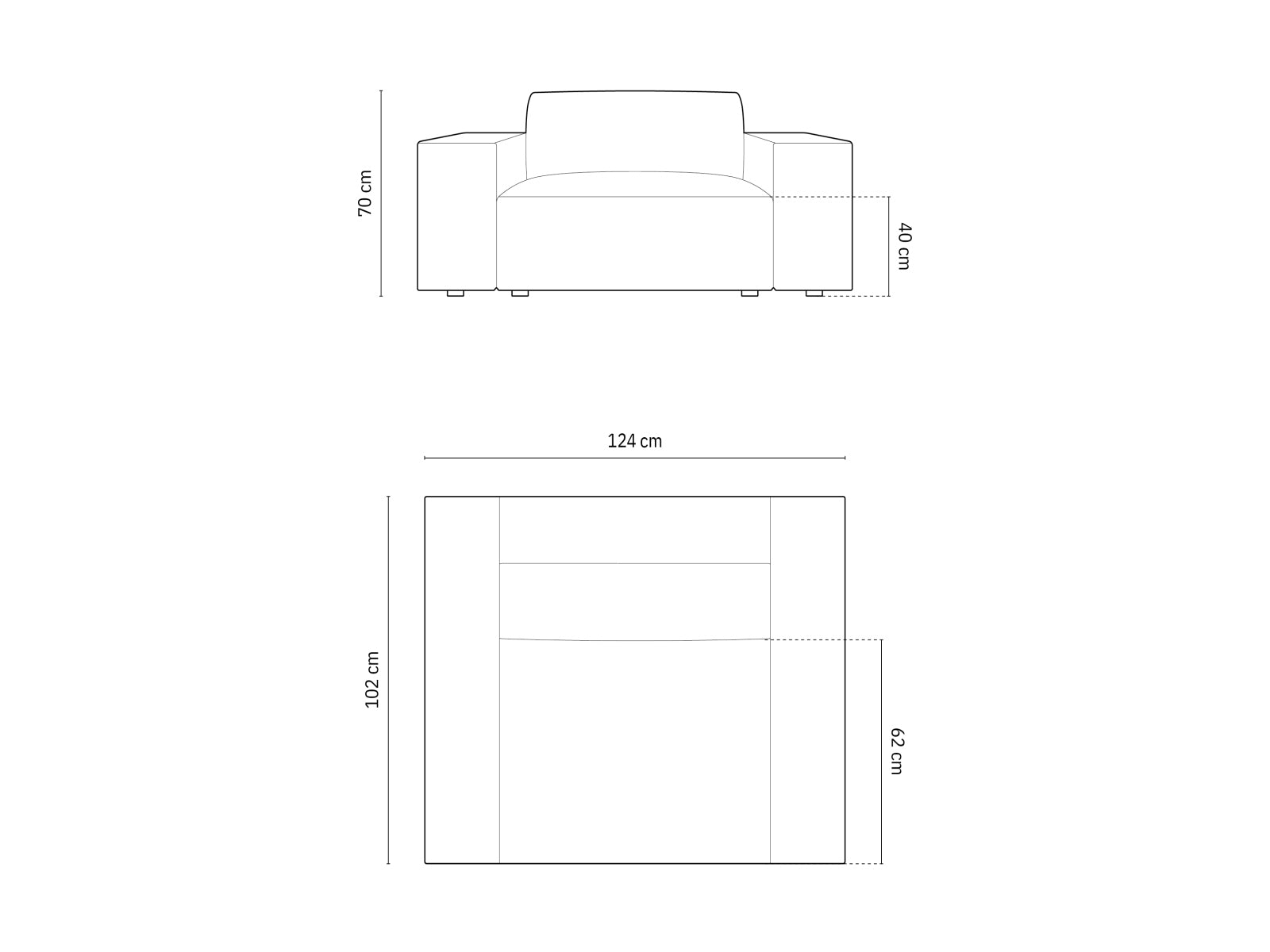 Poltrona, "Jodie", 1 Posto, 124x102x70
