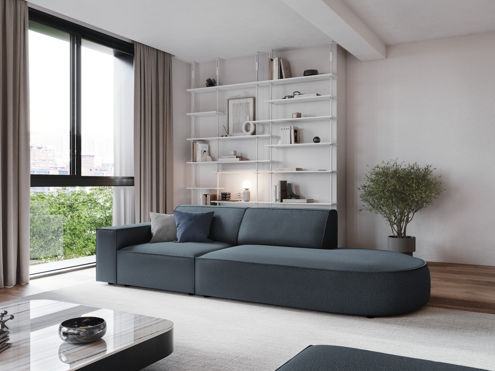 Divano, "Jodie", 3 Posti, 262x102x70, arrotondato