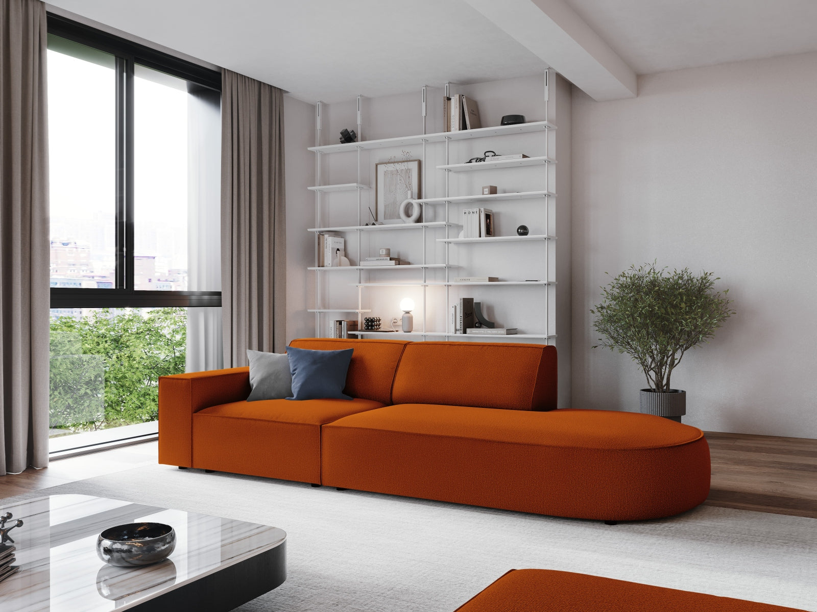 Divano, "Jodie", 3 Posti, 262x102x70, arrotondato